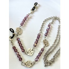 Thinblack Ametist Kristal Taşlı Gözlük Zinciri – Gümüş Kaplama Aralar – Thınblack®