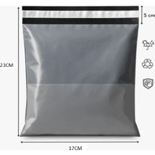 Cac Plastik Gri Renk 17*23+5 Cepsiz Baskısız ve Dayanıklı Kargo Poşeti 8000 Adet