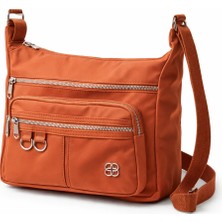 Mg Concept Kadın Omuz Çantası – Çok Gözlü Fermuarlı Günlük Kullanım Hafif Çapraz Askılı Çanta Mavi Vizon Turuncu