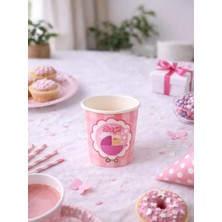Parti Adresi Kız Bebek Baby Shower Konsept Karton Bardak 8'li