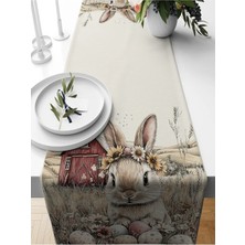 Bertille Home Ilkbahar Serisi 140X40 cm Dijital Baskılı Runner (Spring Easter Paskalya)