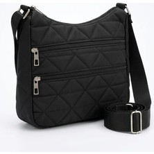 Mg Concept Kadın Omuz Çantası – Kapitone Çok Gözlü Fermuarlı Günlük Kullanım Hafif Çapraz Askılı Siyah Turuncu Çanta