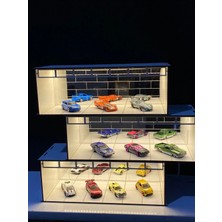 Dekorvia Üç Katlı Işıklı Oyuncak Araba Garajı - Diorama Koleksiyon Araba Garajı