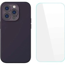 Aletools Liquid Silica iPhone 14 Pro Silikon Kılıf + Tempered Ekran Koruyucu SET-(5775)