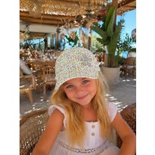 Aydın Şapkacınız Kız Çocuk Yazlık Şapka 3-6 Yaş | Çiçek Desenli, Ayarlanabilir Cırtlı, Güneş Korumalı Şapka