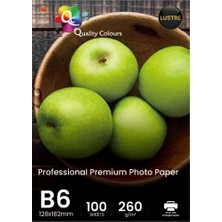 QC B6 Fotoğraf Kağıdı 260 g Lustre Premium 128x182mm Yazıcılarla Uyumlu 100 Yaprak