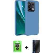 İlk El Grup Ieg™ Redmi Note 13 Pro 4g Kılıf Kozmos Yansıma Özel Seri - Siyah 3D Antistatik Hayalet Cam Ekran Koruyucu + Siyah Raze Metal Kamera Lens