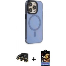 İlk El Grup Ieg™ iPhone 14 Pro Eksen Işık Prime - Siyah Buffer Hayalet Cam Ekran Koruyucu + Gold Raze Metal Kamera Lens