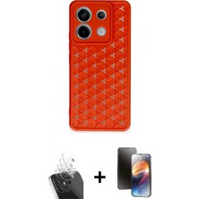 İlk El Grup Ieg™ Redmi Note 13 Pro 5g Kılıf Zirve Form - Siyah 3D Antistatik Mat Seramik Nano Ekran Koruyucu + Şeffaf Kamera Lens Koruma Cam