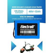 Electroll Volta Greene Batarya (Standart Kapasite) Lifepo4 48V 12AH Elektrikli Motorsiklet Bataryası