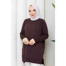 Pamuk Butik Kadın Yandan Fermuarlı Rayon Merserize Triko Tunik -PMK543
