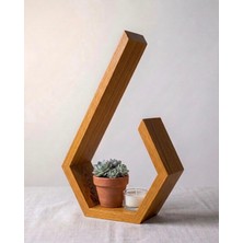 Liora Commerce Ahşap Masaüstü Altıgen Eşya Standı ve Organizer - El Yapımı