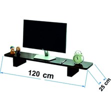 Tiydem Masif Doğal Ahşap Monitör Yükseltici Monitor Altlığı Monitör Sehpası (120 cm x 25 Cm)