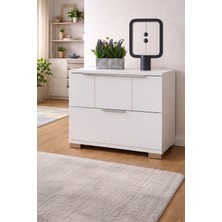 Alpino Brooklyn Komodin (Beyaz) - 60 x 40 x 50