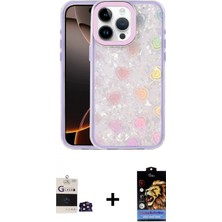 İlk El Grup Ieg™ iPhone 14 Pro Max Kılıf Odak Prime - Siyah Buffer Hayalet Cam Ekran Koruyucu + Derin Mor Bilvis Titan Kamera Lens