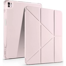 Antalya Mermerit ve Granit Newface iPad Air 13 (2024) Kılıf Kalemlikli Mars Tablet Kılıfı - Rose Gold
