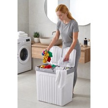 Fiora Çift Bölmeli Çok Amaçlı Kirli Çamaşır Sepeti