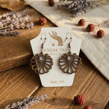 Koçak Takı Ahşap Küpe Modern Özgün Minimalist Takı Model No 279