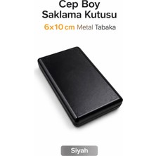 Wolf Metal Tabaka 6X10 cm – Siyah Desenli Cep Boy Saklama Kutusu