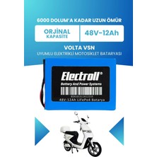 Electroll Volta Vsn Batarya (Standart Kapasite) Lifepo4 48V 12AH Elektrikli Motorsiklet Bataryası