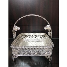 Ceyyiz Gümüş Sepet Kristal Taşlı Çikolatalık Meyvelik LKM-252