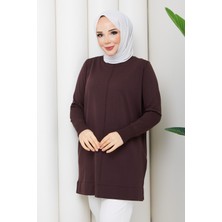 Pamuk Butik Kadın Ortası Dikişli Rayon Merserize Triko Tunik -PMK546