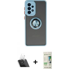 İlk El Grup Ieg™ Galaxy A33 5g Kılıf Yörünge Çizgi - Siyah 20D Premium Cam Ekran Koruyucu + Şeffaf Kamera Lens Koruma Cam