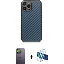 İlk El Grup Ieg™ iPhone 13 Pro Max Ahenk Işık - Siyah 3D Antistatik Cam Ekran Koruyucu + Yeşil Neon Fosforlu Kamera Lens