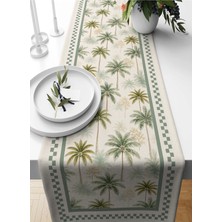 Bertille Home Palmiye Serisi 140X40 cm Dijital Baskılı Runner (Palm Tree)