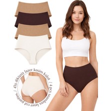 Libella İç Giyim Ekstra Yüksek Bel Premium Esnek Konfor Modeli Dikişsiz Iz Yapmayan Lazer Kesim Bikini Külot 4'lü Set