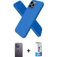 İlk El Grup Ieg™ iPhone 12 Pro Max Kozmos Yansıma Özel Seri - Siyah 5d Eko Cam Ekran Koruyucu + Beyaz Neon Fosforlu Kamera Lens