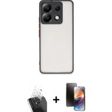İlk El Grup Ieg™ Redmi Note 13 Pro 5g Kılıf Ahenk Çizgi Serisi - Siyah 3D Antistatik Mat Seramik Nano Ekran Koruyucu + Şeffaf Kamera Lens Koruma Cam