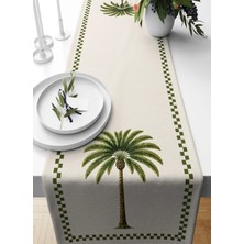 Bertille Home Palmiye Serisi 140X40 cm Dijital Baskılı Runner (Palm Tree)
