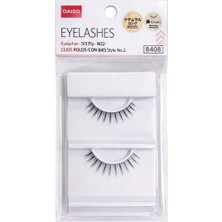 Daiso Daıso Eyelashes Black Strip N02 – Natural Long (8408) Doğal & Hafif Siyah Takma Kirpik Seti