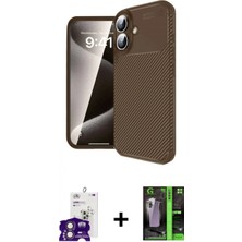 İlk El Grup Ieg™ iPhone 16 Eksen Form Prime - Şeffaf 360 Full Body Arka Koruyucu + Pembe Bilvis Titan Kamera Lens