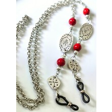 Thinblack Mercan Doğal Taşlı Gözlük Zinciri – Gümüş Kaplama Aralar – Thınblack®