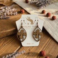 Koçak Takı Ahşap Küpe Modern Özgün Minimalist Takı Model No 277