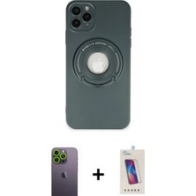 İlk El Grup Ieg™ iPhone 12 Pro Max Eksen Klasik Prime - Siyah Joko 5d Cam + Yeşil Neon Fosforlu Kamera Lens