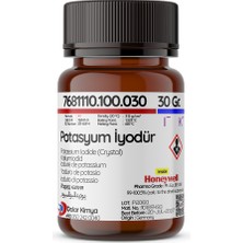Dolar Kimya Potasyum iyodür  | 30 Gram (Honeywell Pharma Grade, Potassium Iodide, Ekstra Saf >=98,5 %)
