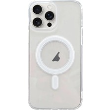 Aletools iPhone 15 Pro Max Magsafe Uyumlu Manyetik Şeffaf Silikon KILIF-(5775)