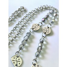 Thinblack Saydam Kristal Taşlı Gözlük Zinciri – Gümüş Kaplama Aralar – Thınblack®