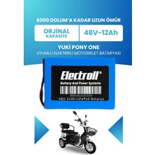 Electroll Yuki Pony One Batarya (Standart Kapasite) Lifepo4 48V 12AH Elektrikli Motorsiklet Bataryası