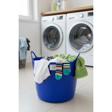 Akyüz Plastik 🧺esnek Plastik Kova 2 Adet 42 Litre Çamaşır Sepeti, Temizlik Kovası, Esneyebilen Oyuncak Sepeti