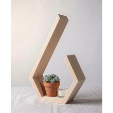 Liora Commerce Ahşap Masaüstü Altıgen Eşya Standı ve Organizer - El Yapımı