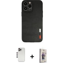 İlk El Grup Ieg™ iPhone 13 Pro Max Doruk Asil Koleksiyonu - Siyah Bilvis 3D Cam Ekran Koruyucu + Gökkuşağı Shine Kamera Lens
