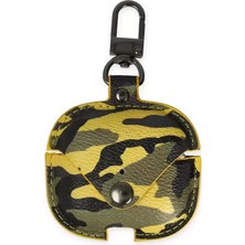 İlk El Grup  Airpods Pro 2 (2.nesil) Çanta Kamuflaj Deri Kılıf - Sarı