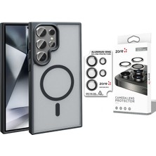 Vendas Galaxy S26 Ultra Kılıf M-safe Şarj Özellikli Mat Arka Yüzey Zore Sio Kapak + Safir Kamera Lens Koruyucu