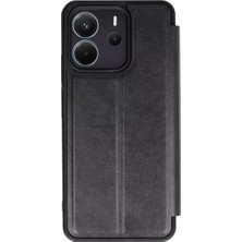 Antalya Mermerit ve Granit Newface Xiaomi Redmi Note 14 4g Kılıf Flip Cover - Siyah