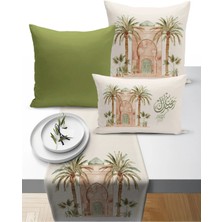 Bertille Home Ramazan Bohem  Serisi 3'lü Kırlent + 1 Runner Set Dijital Baskılı (Ramadan Set)