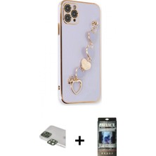 İlk El Grup Ieg™ iPhone 11 Pro Max Nova Işık Prime - Siyah 34D Hayalet Izgaralı Cam + Yeşil Pers Alüminyum Kamera Lens